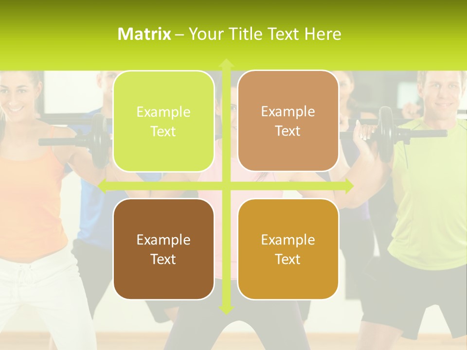 A Group Of People Holding Up A Barbell PowerPoint Template