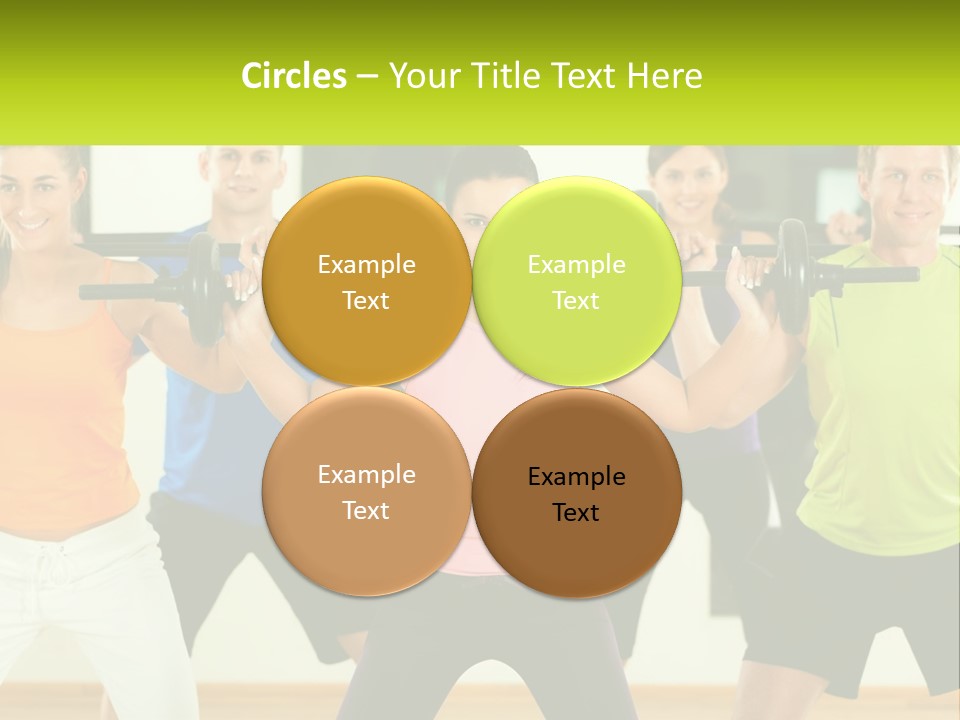 A Group Of People Holding Up A Barbell PowerPoint Template