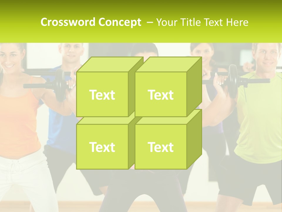 A Group Of People Holding Up A Barbell PowerPoint Template