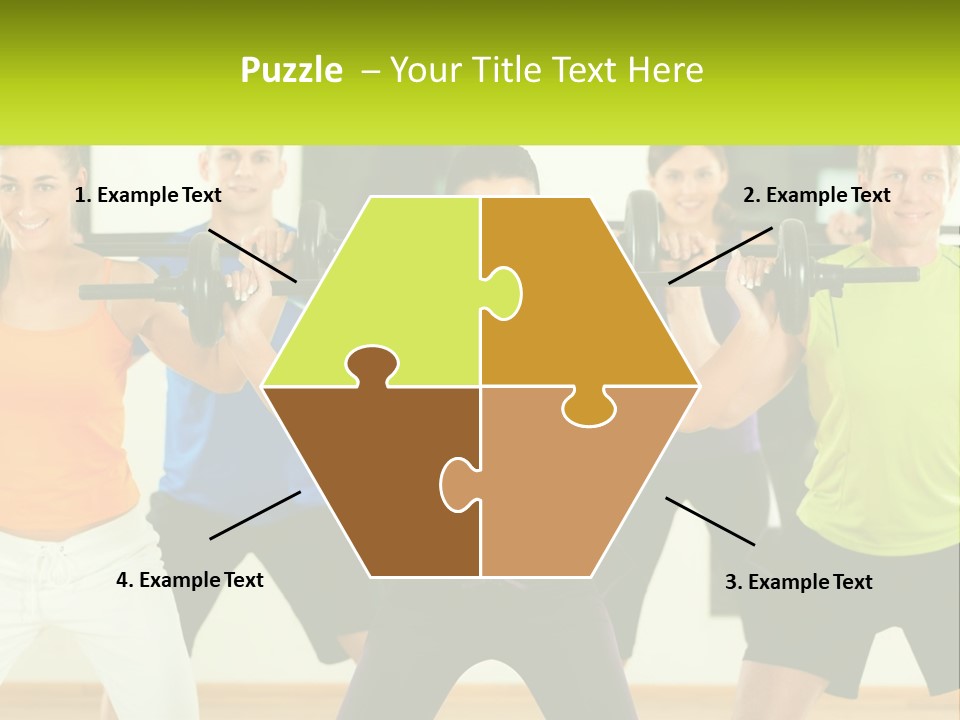A Group Of People Holding Up A Barbell PowerPoint Template