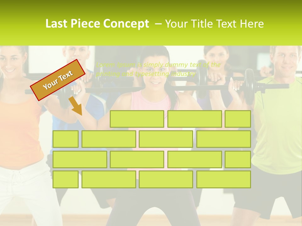 A Group Of People Holding Up A Barbell PowerPoint Template