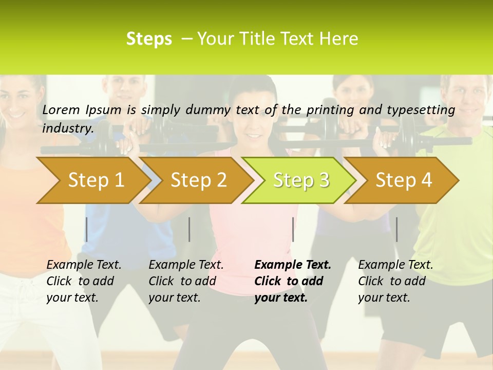 A Group Of People Holding Up A Barbell PowerPoint Template