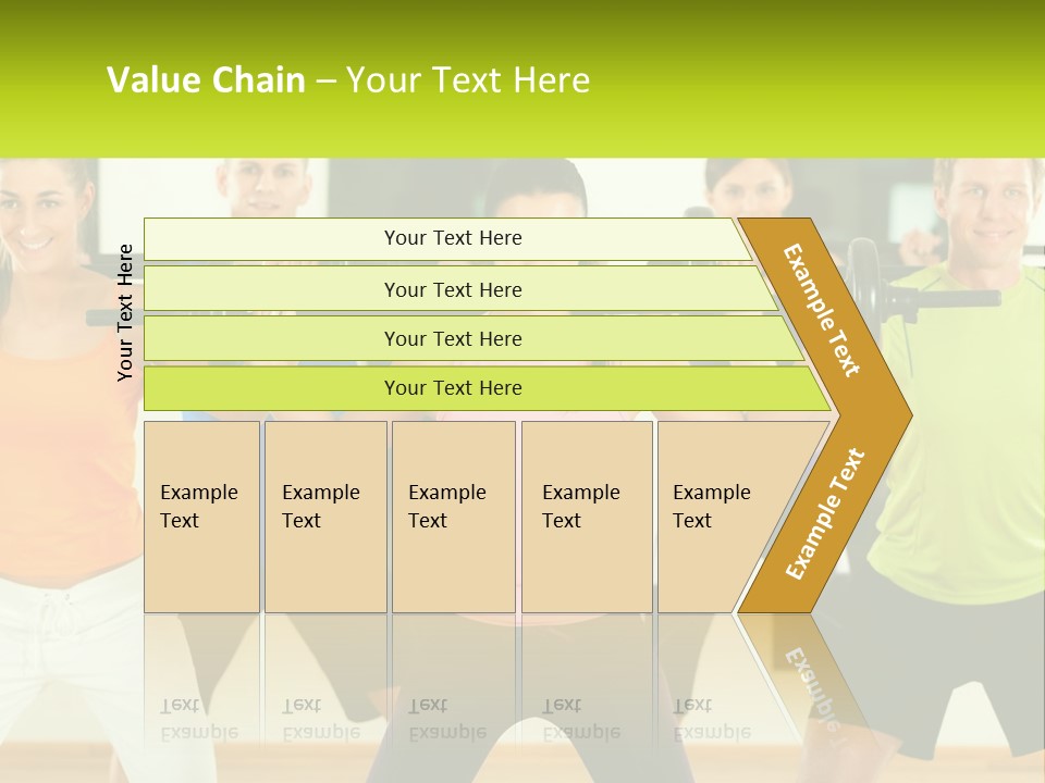 A Group Of People Holding Up A Barbell PowerPoint Template