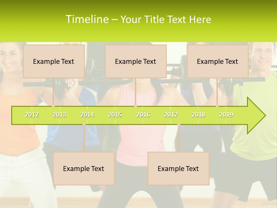 A Group Of People Holding Up A Barbell PowerPoint Template