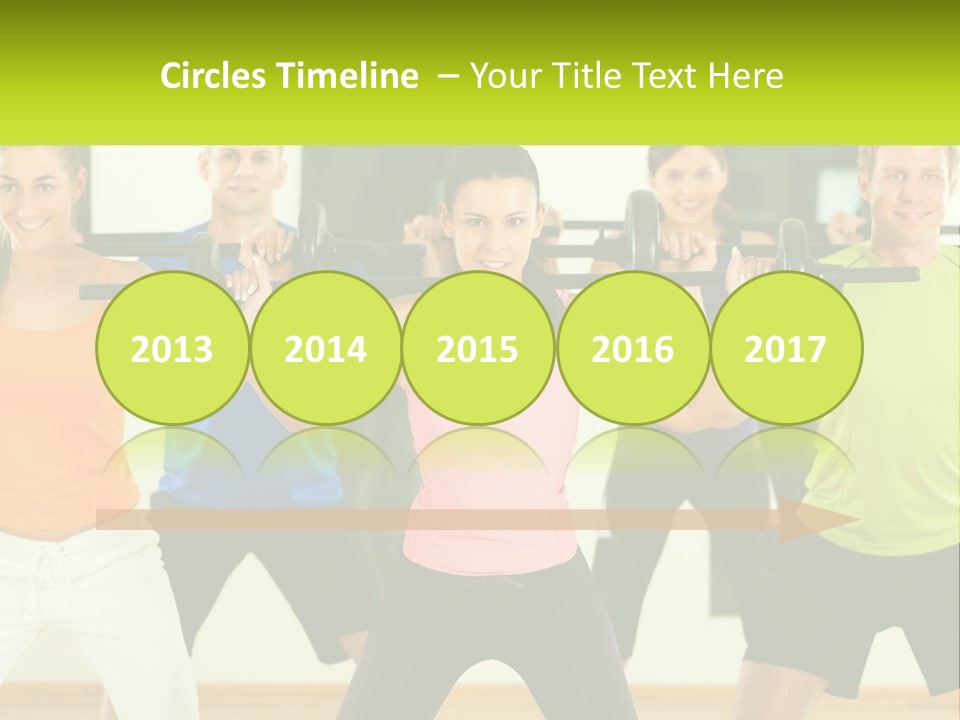 A Group Of People Holding Up A Barbell PowerPoint Template