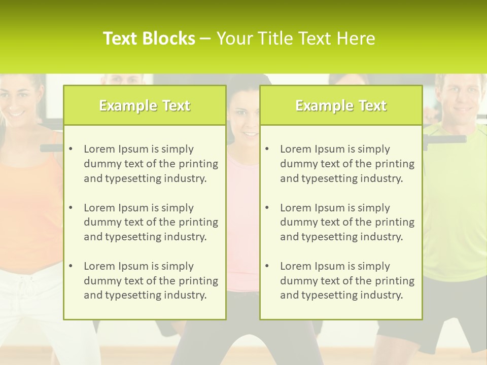 A Group Of People Holding Up A Barbell PowerPoint Template