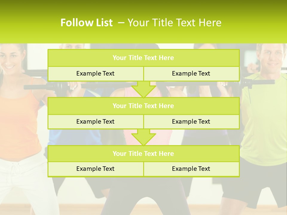 A Group Of People Holding Up A Barbell PowerPoint Template