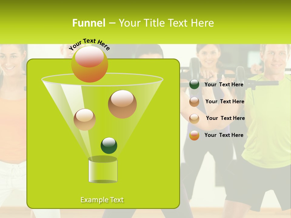 A Group Of People Holding Up A Barbell PowerPoint Template