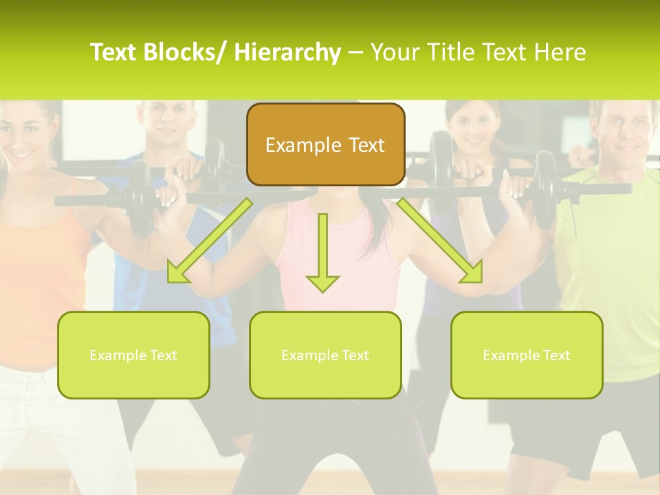 A Group Of People Holding Up A Barbell PowerPoint Template