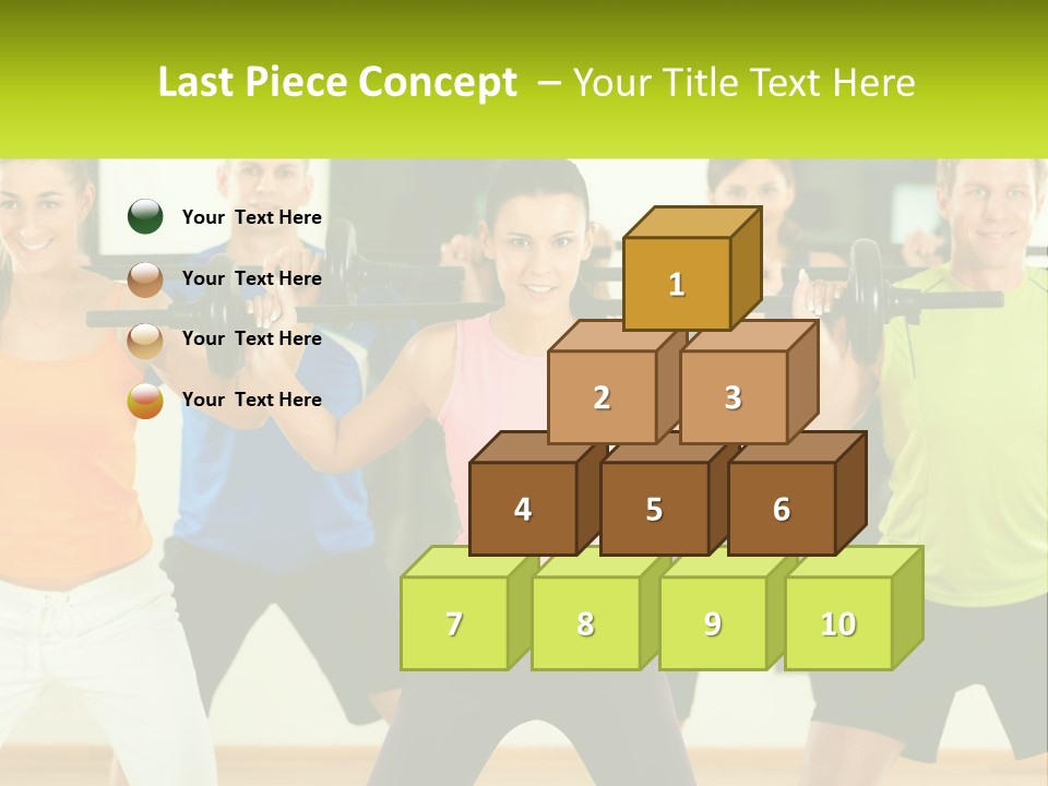 A Group Of People Holding Up A Barbell PowerPoint Template