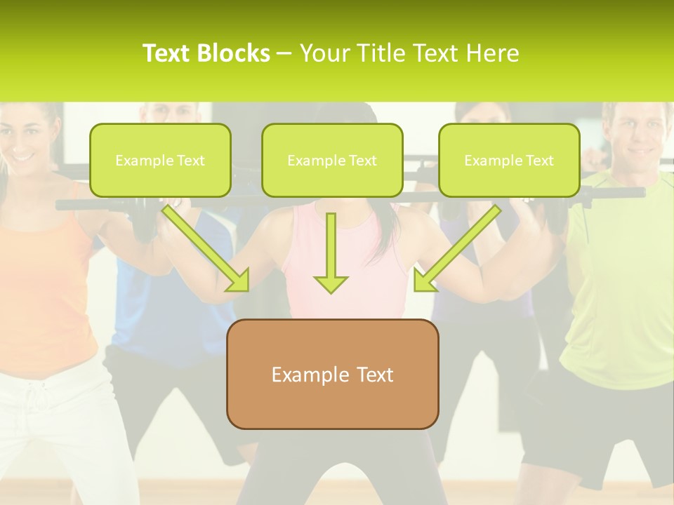 A Group Of People Holding Up A Barbell PowerPoint Template
