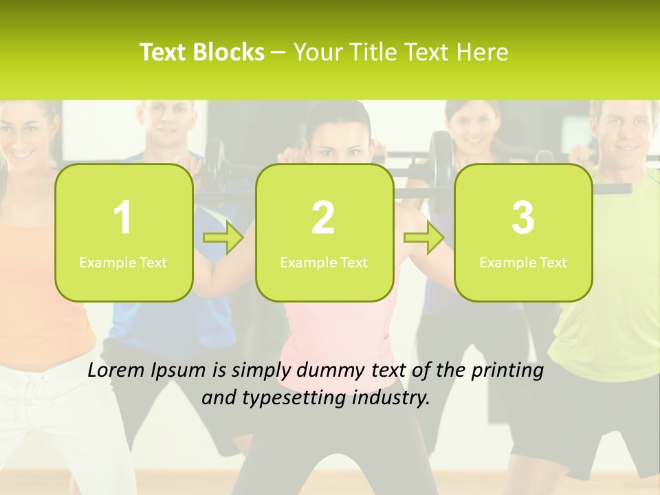 A Group Of People Holding Up A Barbell PowerPoint Template