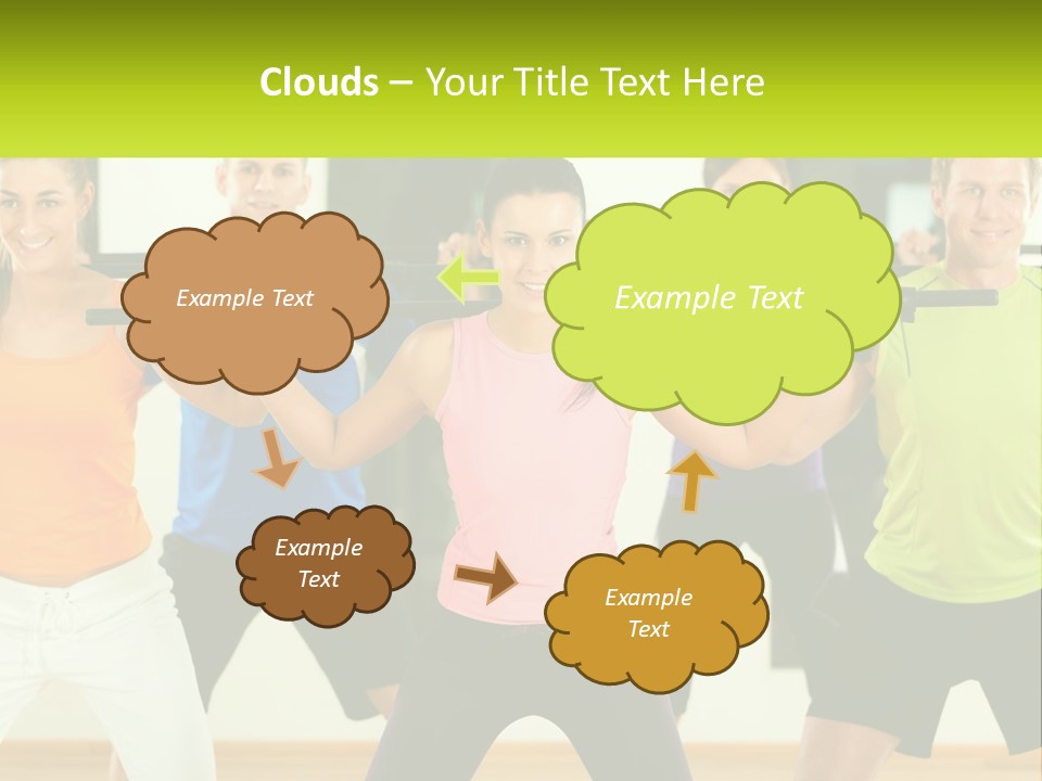 A Group Of People Holding Up A Barbell PowerPoint Template