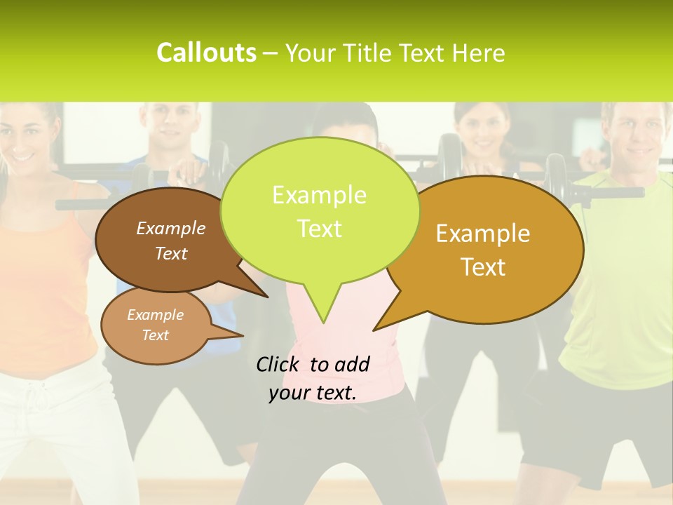 A Group Of People Holding Up A Barbell PowerPoint Template