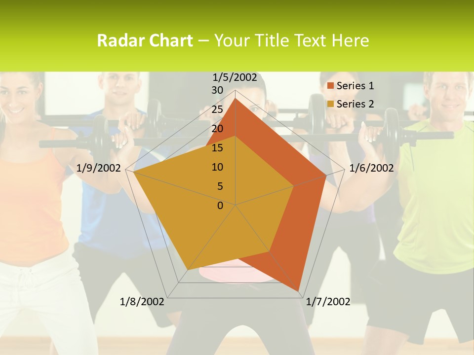 A Group Of People Holding Up A Barbell PowerPoint Template