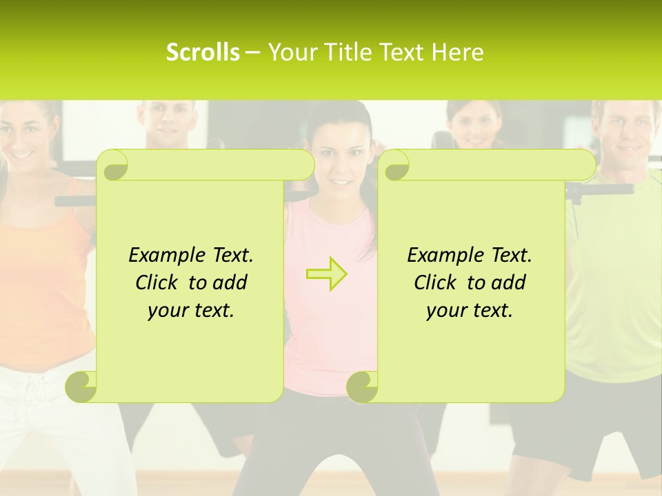 A Group Of People Holding Up A Barbell PowerPoint Template