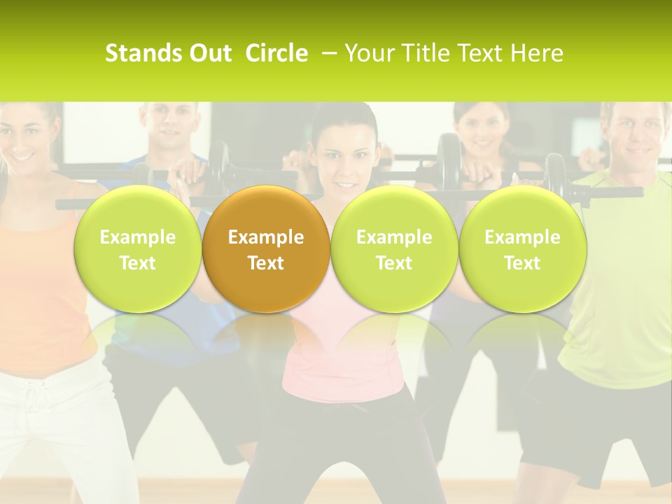 A Group Of People Holding Up A Barbell PowerPoint Template