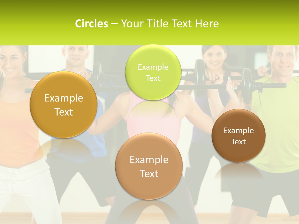 A Group Of People Holding Up A Barbell PowerPoint Template