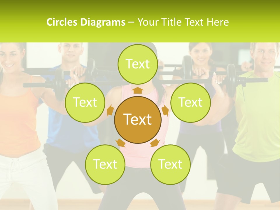 A Group Of People Holding Up A Barbell PowerPoint Template