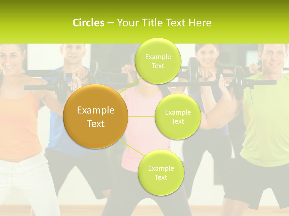 A Group Of People Holding Up A Barbell PowerPoint Template