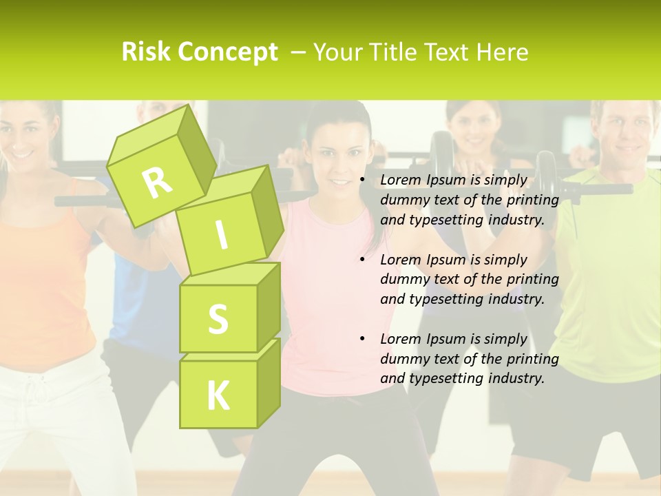A Group Of People Holding Up A Barbell PowerPoint Template