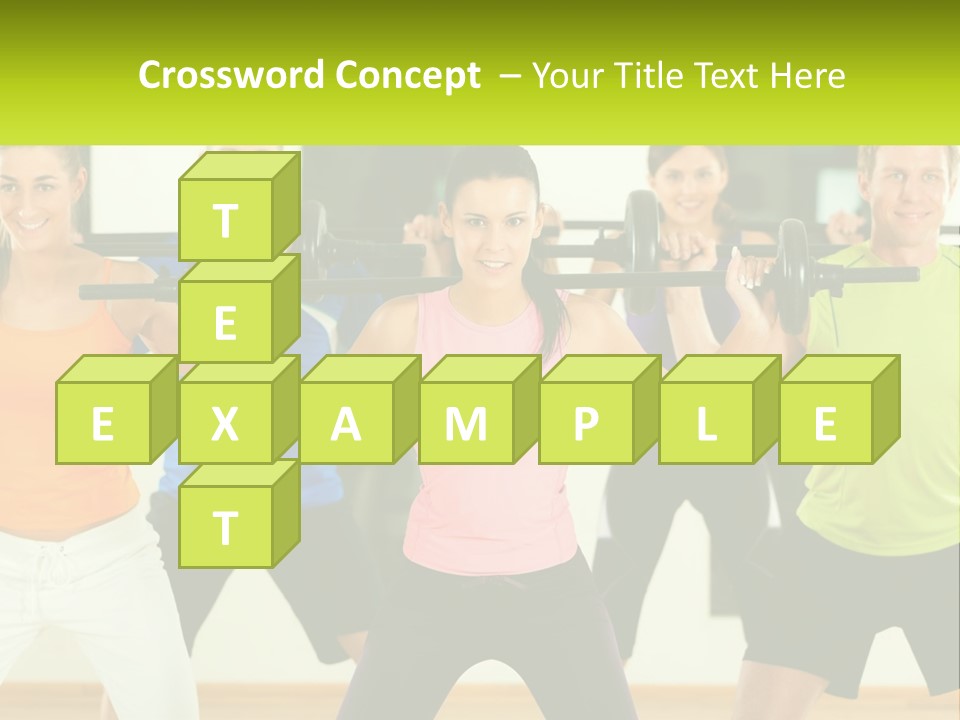 A Group Of People Holding Up A Barbell PowerPoint Template