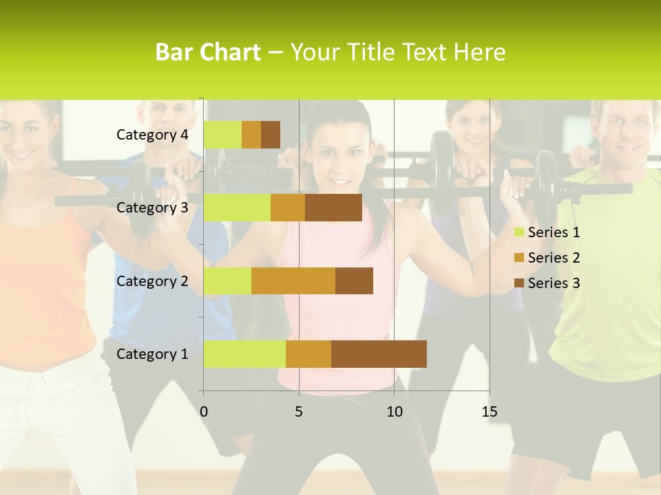 A Group Of People Holding Up A Barbell PowerPoint Template