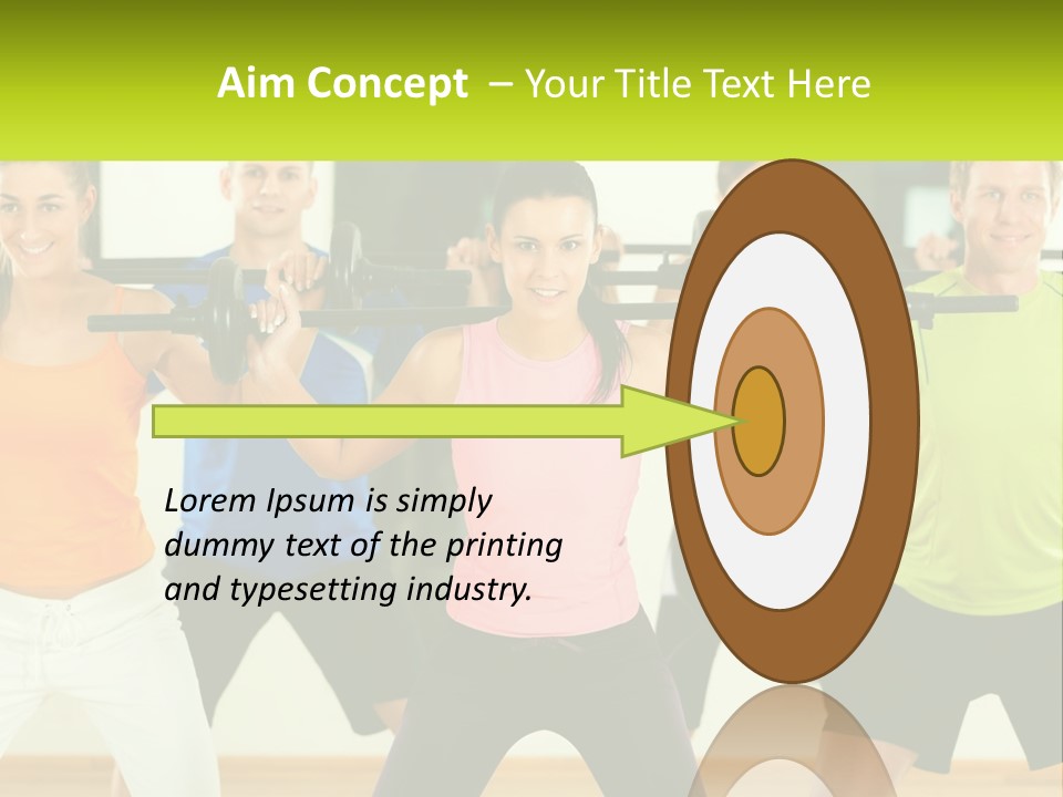 A Group Of People Holding Up A Barbell PowerPoint Template
