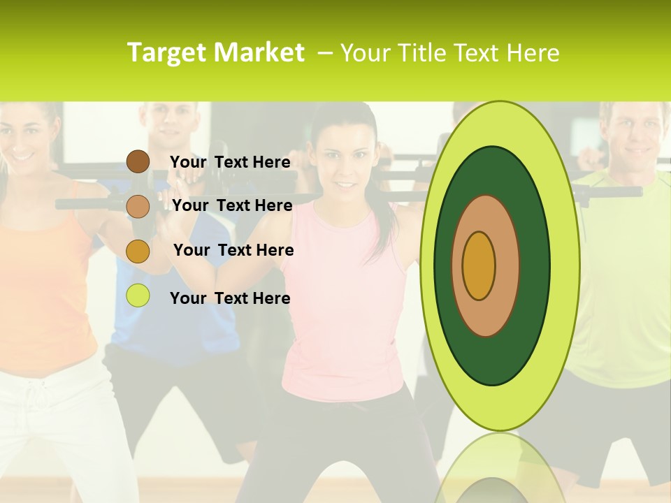 A Group Of People Holding Up A Barbell PowerPoint Template