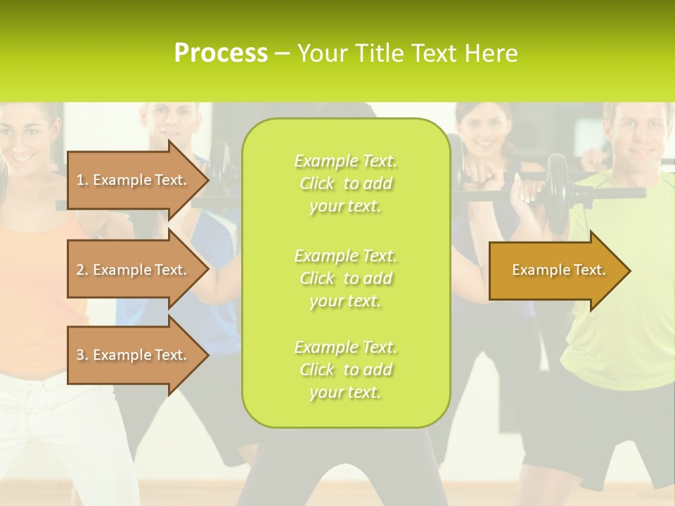 A Group Of People Holding Up A Barbell PowerPoint Template