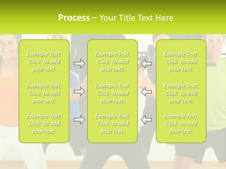 A Group Of People Holding Up A Barbell PowerPoint Template