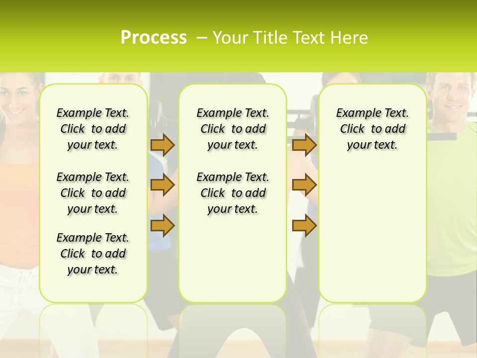 A Group Of People Holding Up A Barbell PowerPoint Template