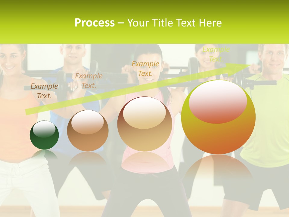 A Group Of People Holding Up A Barbell PowerPoint Template