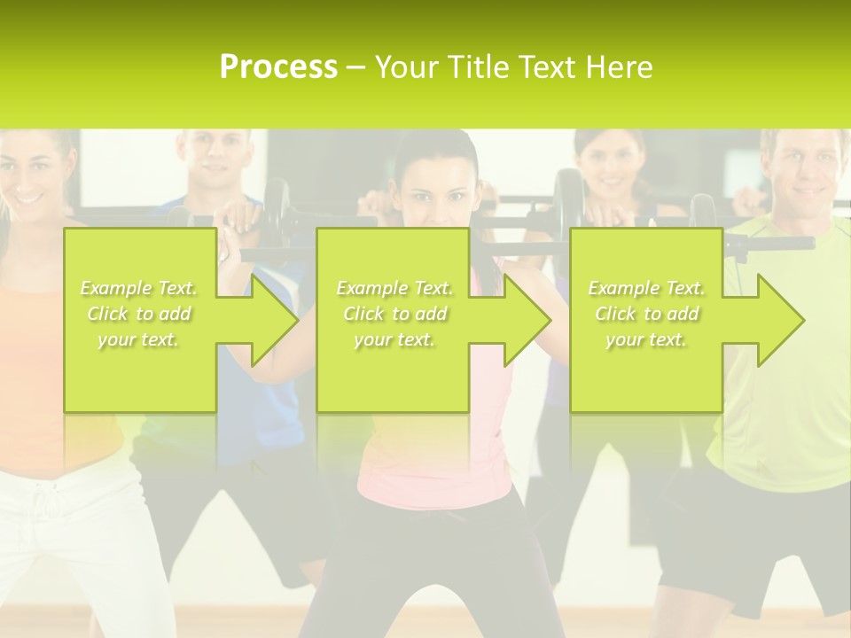 A Group Of People Holding Up A Barbell PowerPoint Template
