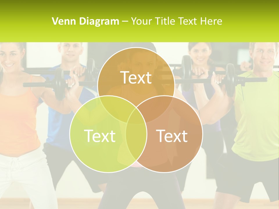 A Group Of People Holding Up A Barbell PowerPoint Template