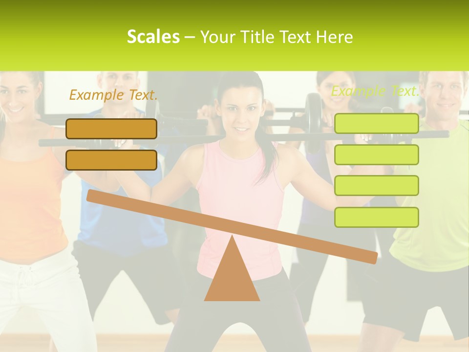 A Group Of People Holding Up A Barbell PowerPoint Template