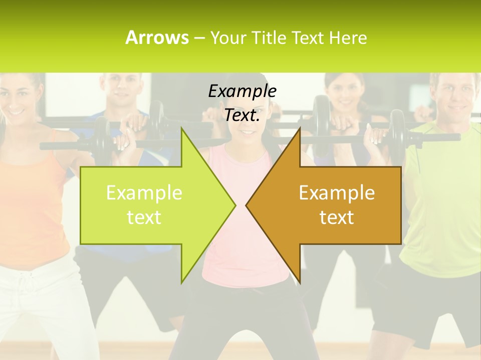 A Group Of People Holding Up A Barbell PowerPoint Template