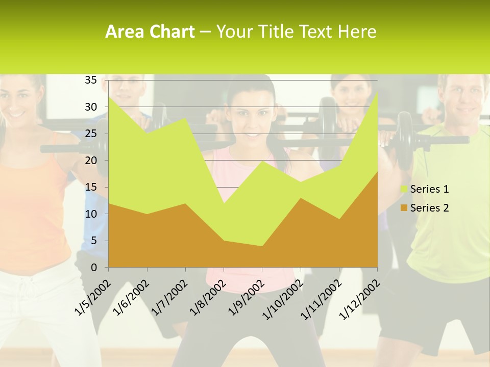 A Group Of People Holding Up A Barbell PowerPoint Template