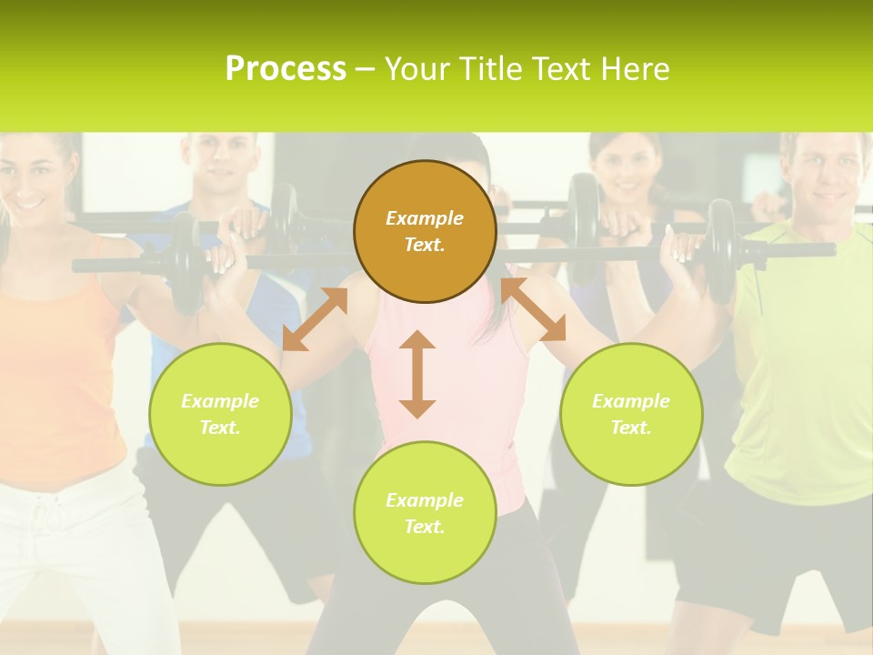 A Group Of People Holding Up A Barbell PowerPoint Template