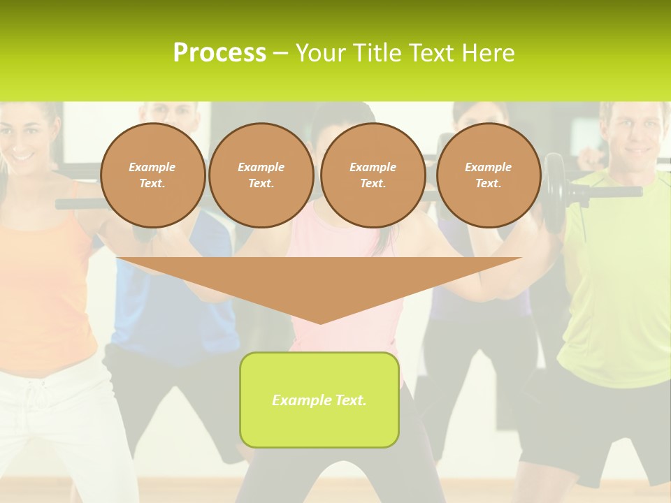 A Group Of People Holding Up A Barbell PowerPoint Template
