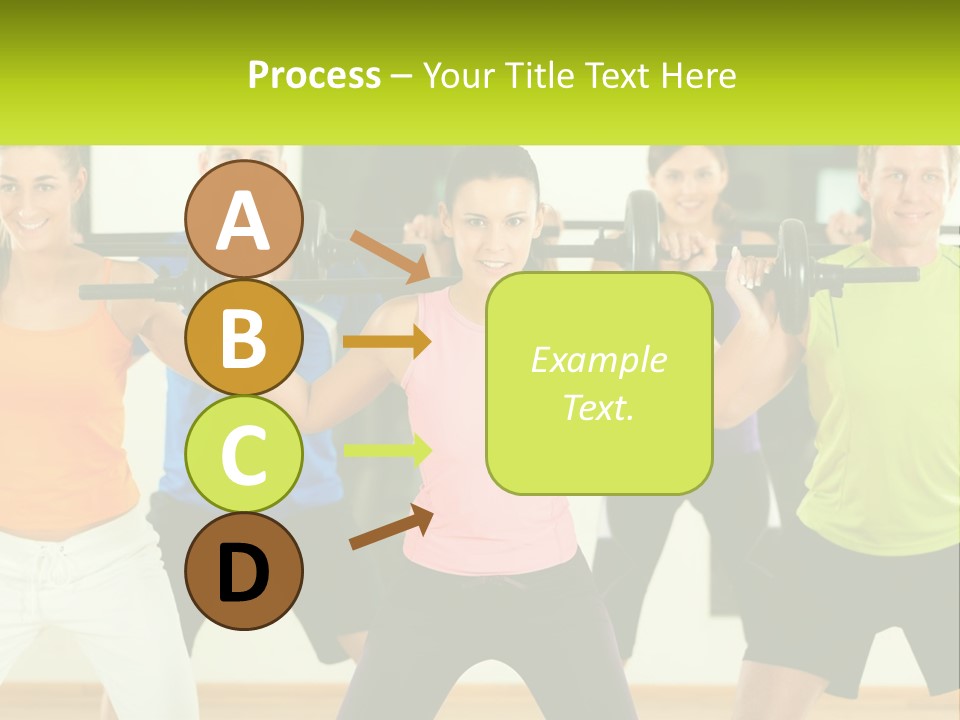 A Group Of People Holding Up A Barbell PowerPoint Template