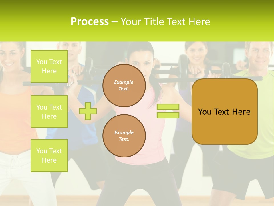 A Group Of People Holding Up A Barbell PowerPoint Template