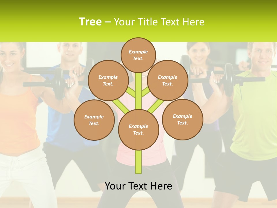 A Group Of People Holding Up A Barbell PowerPoint Template