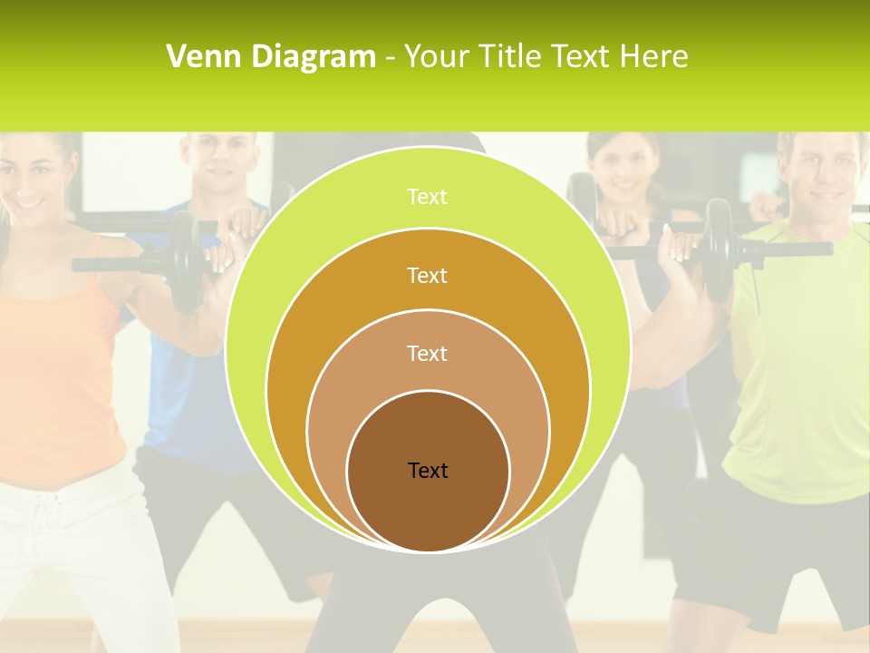 A Group Of People Holding Up A Barbell PowerPoint Template