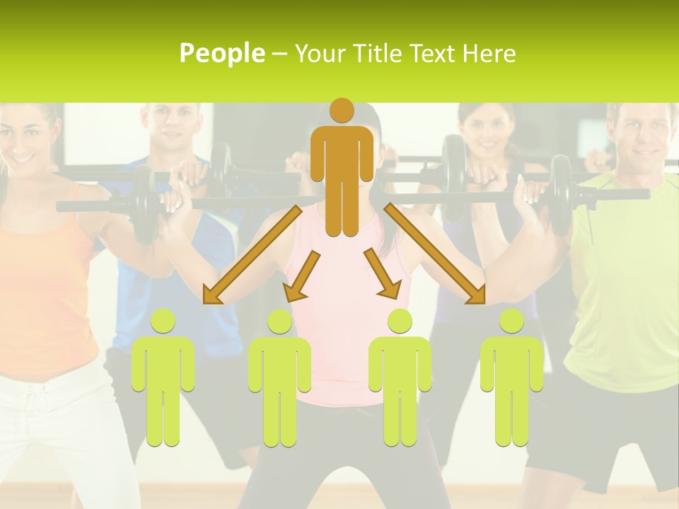 A Group Of People Holding Up A Barbell PowerPoint Template