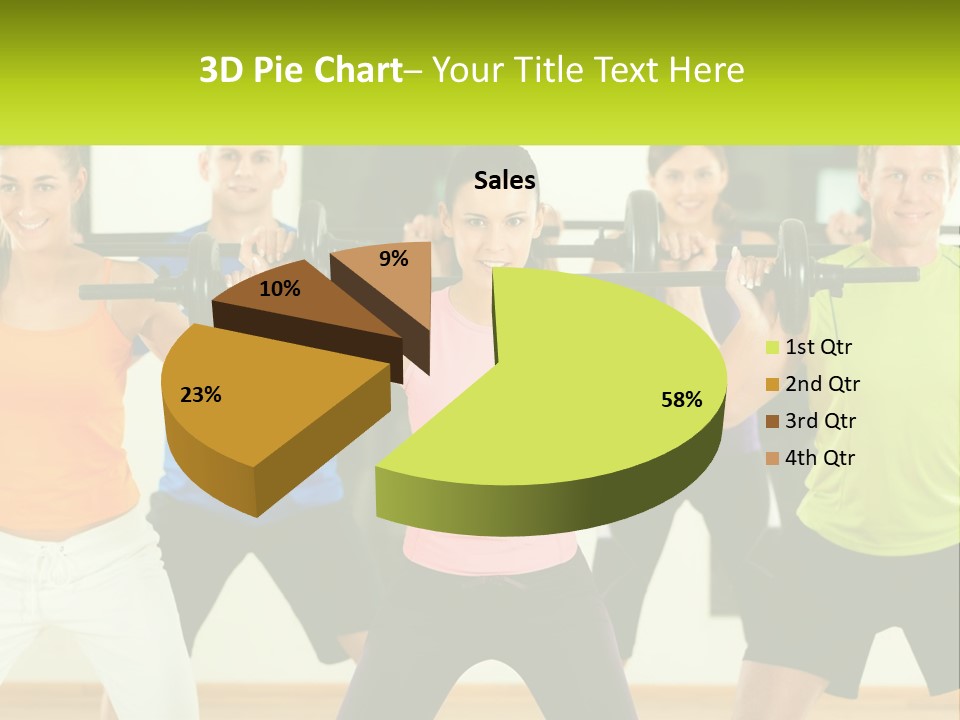 A Group Of People Holding Up A Barbell PowerPoint Template