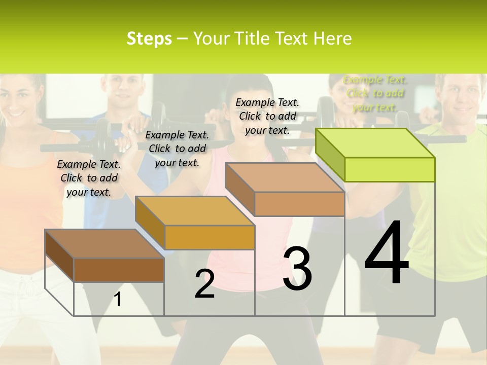 A Group Of People Holding Up A Barbell PowerPoint Template