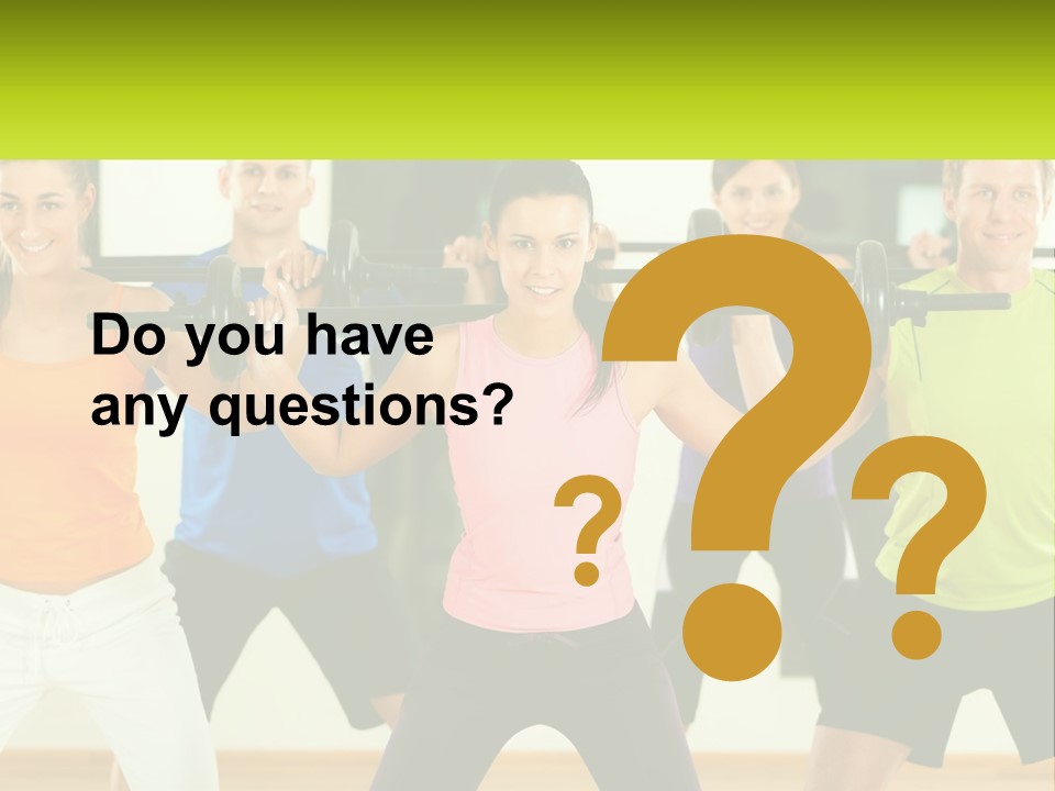 A Group Of People Holding Up A Barbell PowerPoint Template