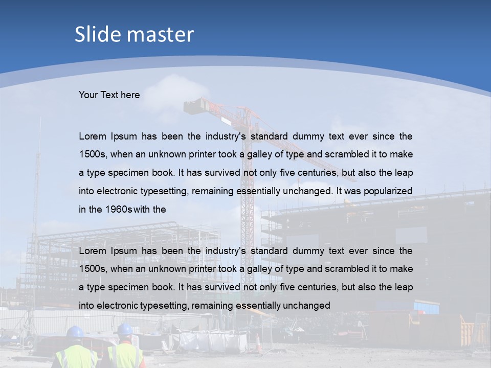 A Construction Site With A Crane In The Background PowerPoint Template