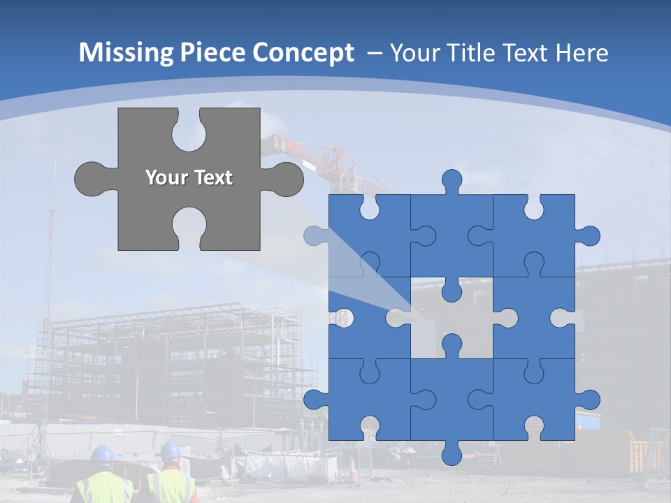 A Construction Site With A Crane In The Background PowerPoint Template
